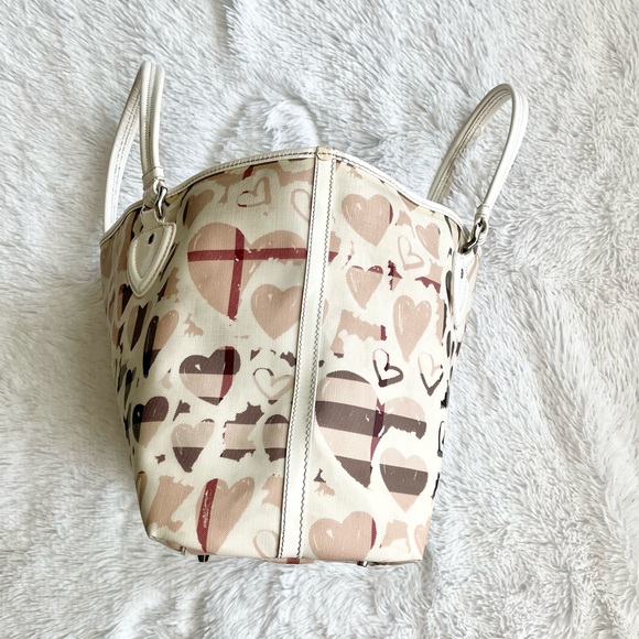Authentic Burberry Hearts House Check Gracie Tote Bag Purse Handbag Professional - Picture 7 of 14